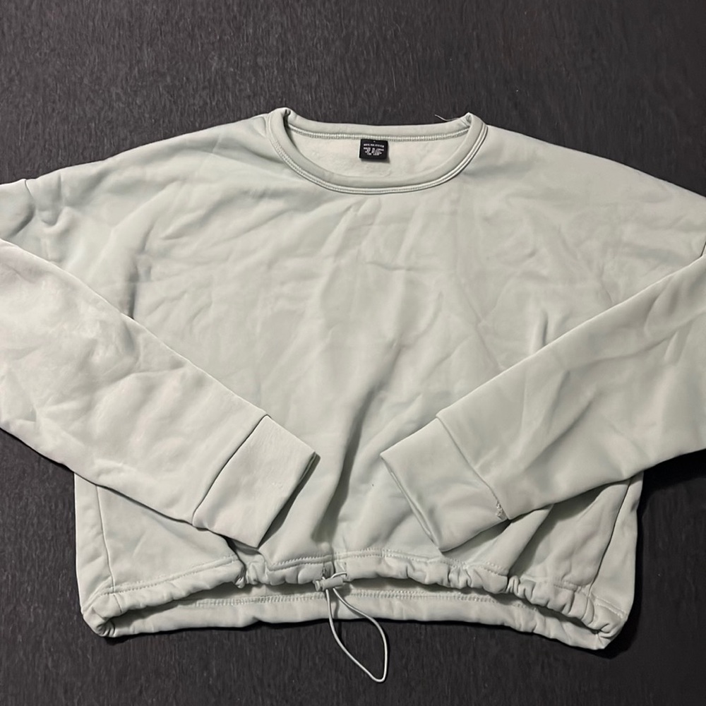 Cropped Draw String Crew Neck